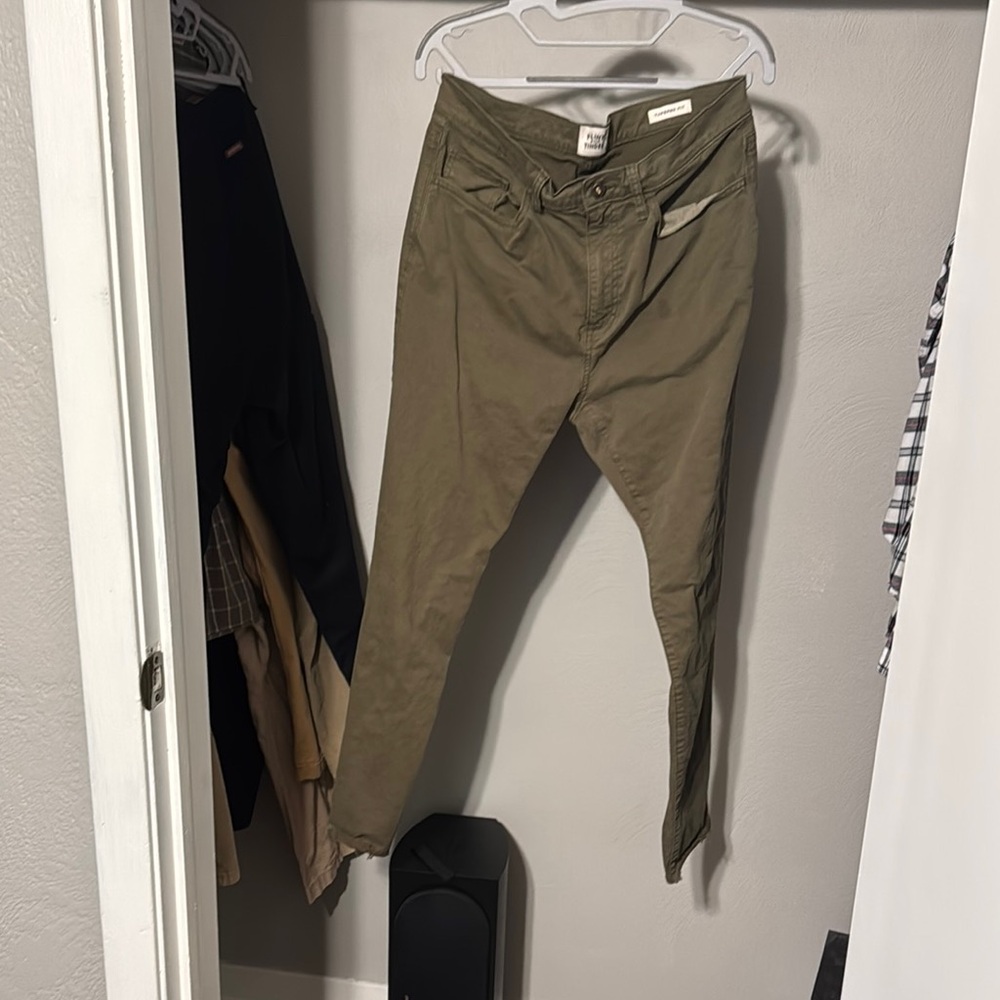 Flint and Tinder Huckberry Green Relaxed Fit Chinos Cotton Blend